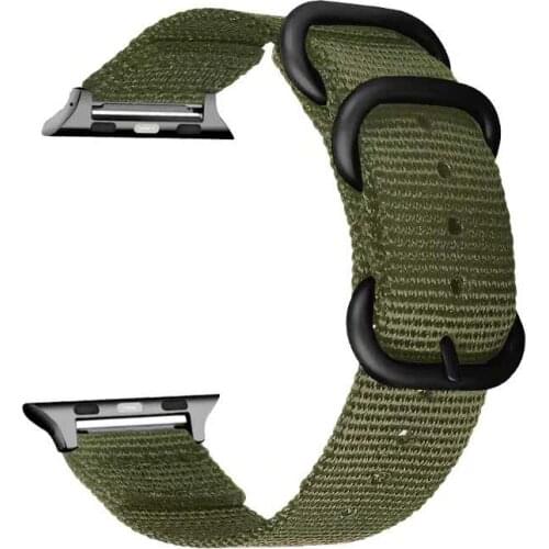 Nylon Watchband for Apple watch 6 band 42mm 38 mm Sport Bracelet Nylon Fabric Bands Military Army Green Series 4/3/2/1 40mm 44mm
