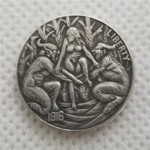 Hobo Nickel Coin_Type #39_1916-D BUFFALO NICKEL COIN COPY FREE SHIPPING