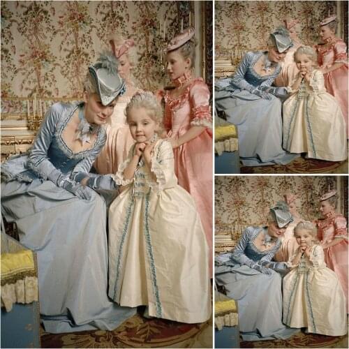 2017 New!Blue Taffeta Victorian Dress1860S Scarlett Civil War Southern Belle dress Cosplay Halloween dresses US4-36 C-929