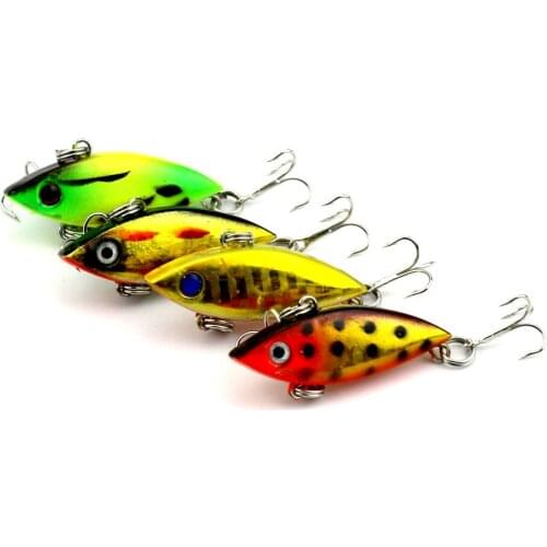 New 4pcs Mini Winter VIB Fishing Lure 4cm 2.8g Artificial Hard Vibration Bait Fishing Tackle Sinking Lure Trolling Wobblers