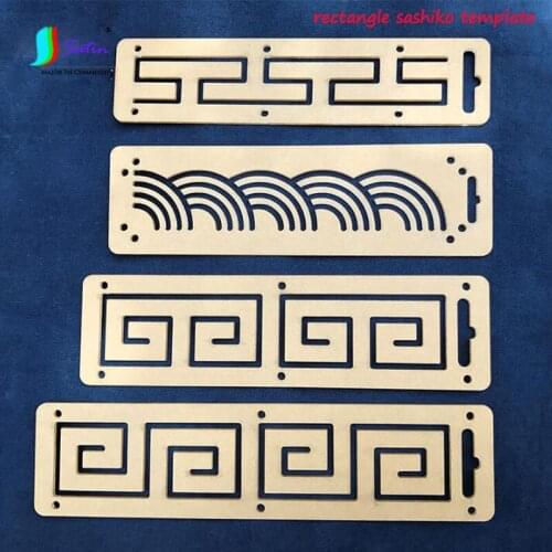 Home DIY Coasters Embroidery Tool Acrylic Transparent Rectangle Sashiko Template,Rectangle Embroidery Sashiko Template S0601L