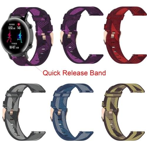 Quick Release Strap For Huawei Watch GT 2/Honor Magic 2 42MM Smart Bracelet Band Canvas Replacement Wrist Straps For Amazfit GTS