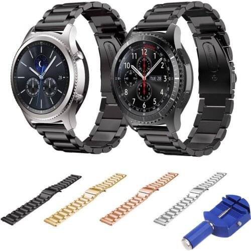22mm Stainless Steel Watch Bands for Samsung Gear S3 Frontier Strap for Gear S3 Classic Smart Watch Bracelet with Adjust Tool