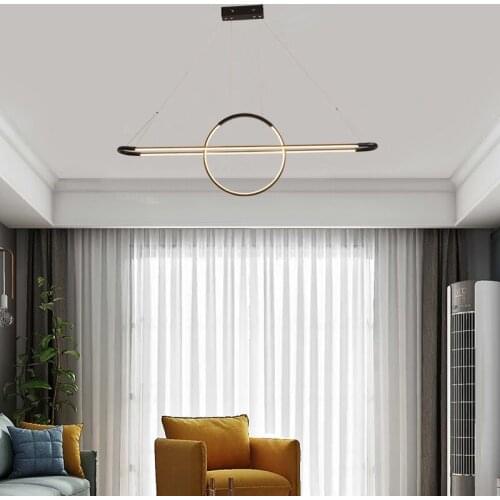 Modern LED pendant lights for Living room hanging lamps dining room home lighting fixtures kitchen rectangular rings led lamps