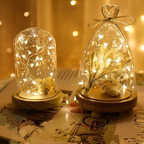 2pcs Copper Wire LED String Lights Christmas Decorations Fairy Lights for Room Garland Navidad Tree Decor Wedding DIY Lamp Noel
