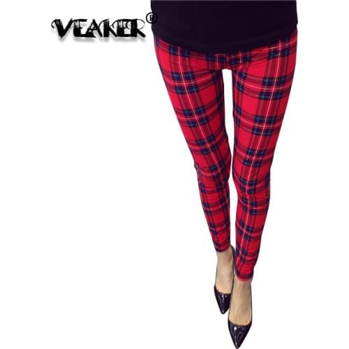 VEAKER Women's Plaid Trousers