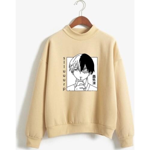 Women Sweatshirt My Hero Academia Shoto Todoroki Printed Long-Sleeved Sweatshirt Hoodie