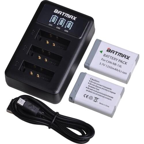 1250mAh NB-13L NB13L NB 13L Battery + LED 3slots USB Charger for Canon G5X G7X G9X G7 X Mark II G9X Mark II SX620 HS