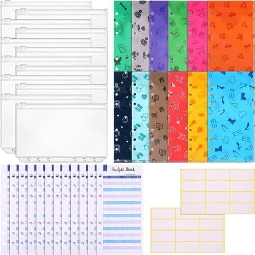 36Pcs of A6 Binder Budget Cash Envelope System Budget Planning Notepad,for School Use and Travel Managers