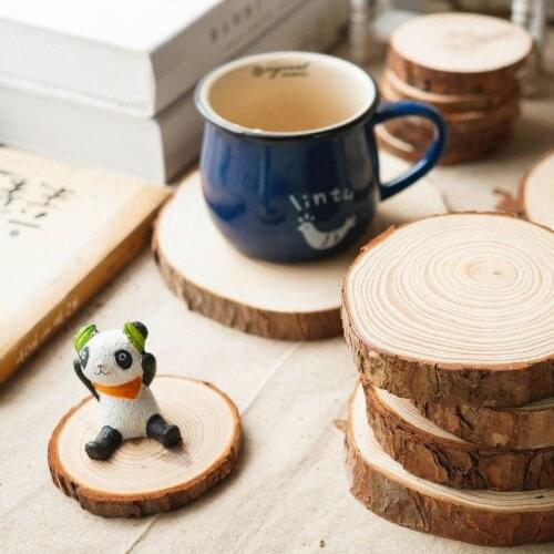5pcs Unfinished Wood Slices Diy Craft Decorations For Birthday Party Kids Table Number Cards Wedding Party Decoration Gift Tags