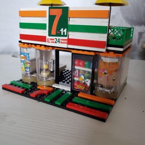 SEMBO Blocks Street Mini Shop CAKE STORE Building Bricks for Children Toy Super Market Kids Doll brinquedos Girls Boy Gifts