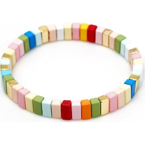 Rainbow Bracelet Summer Beach Bracelet Bohemian Alloy String Bracelet Women Fashion Jewelry Colorful Friendship 19 Candy Fashion