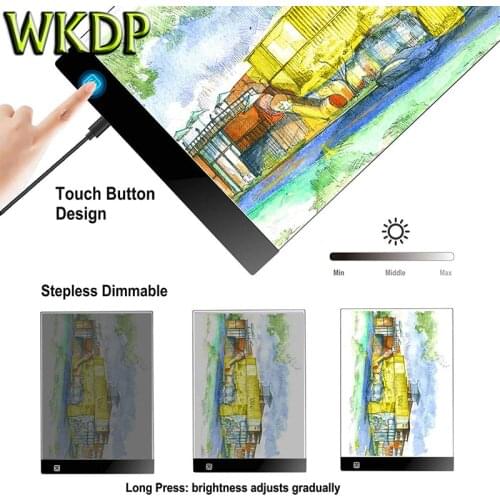 WKDP Graphic Tablet LED Lighted Drawing Board Ultra A4 Drawing Tablet Light Pad Sketch Book Blank Copy Board Canvas for Painting