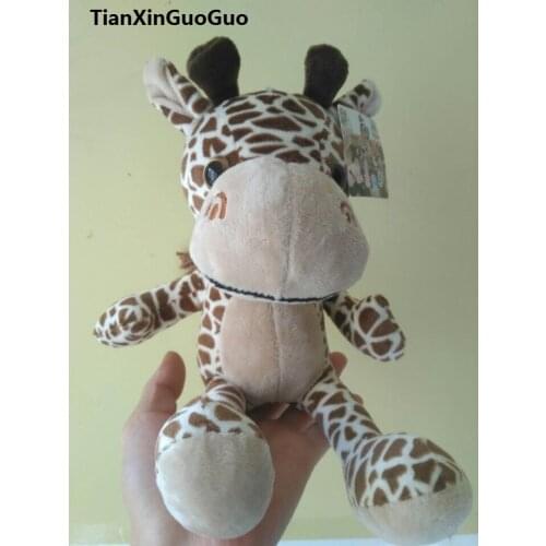 About 25cm sitting pose cartoon jungle giraffe plush toy soft doll birthday gift b2097