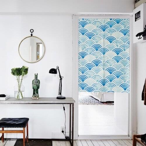 Chinese style auspicious clouds cotton linen door window curtain home decoration bedroom living room study room household house
