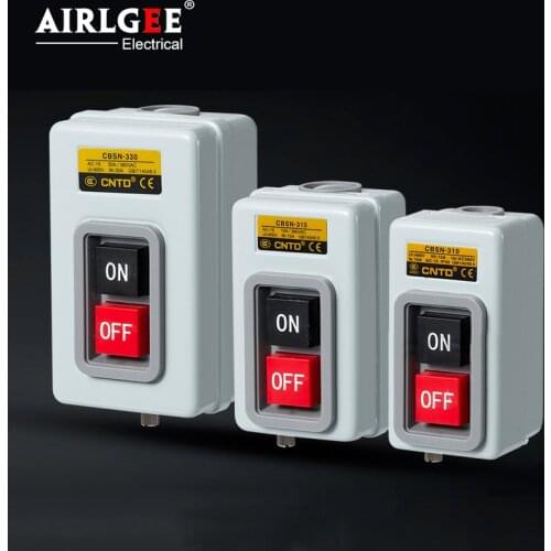 Start Push Button Switch AC220V 380V 3 phase BS211B BS216B BS230B Motor Control Start Stop ON-OFF 3.7KW