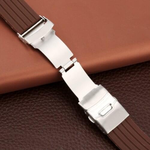 Brown Silicone Watch Strap 18mm 20mm 22mm 24mm pasek do zegarka Durable Waterproof Bracelet Watch Band cinturino orologio