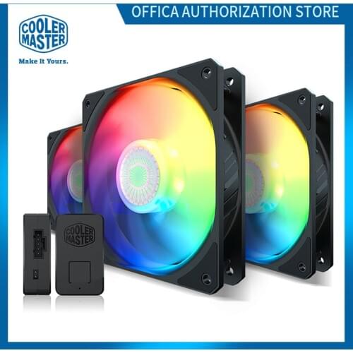 Cooler Master Sickleflo 120 ARGB 3 in 1 PWM Addressable 5V/3PIN 120mm Computer CPU Case Cooling Replacement Fan With Controller