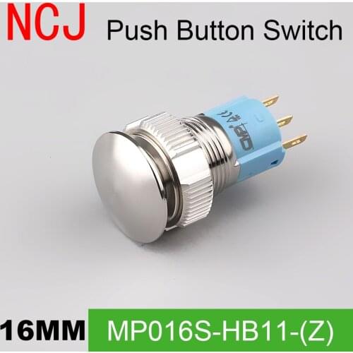 NCJ 16mm Metal Push Button Switch IP67 Maintained Alternate Latching & self-reset Momentary Reset 3A