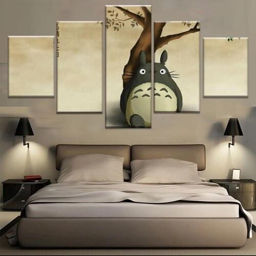 Modular Pictures 5 panel Miyazaki Hayao Tonari no Totoro Canvas painting movie poster and Prints Canvas Painting quality Kids Ro