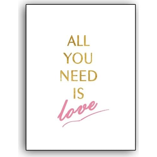 DIY Oil Painting By Numbers Gold Text Frameless Pictures On Canvas Modern Wall Painting For Living Room Wall Art wedding gift