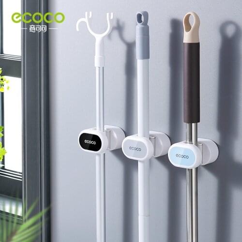QD Wall Mounted Mop Organizer Holder Brush Broom Hanger Home Storage Rack Bathroom Suction Hanging Pipe Hooks Household Tools