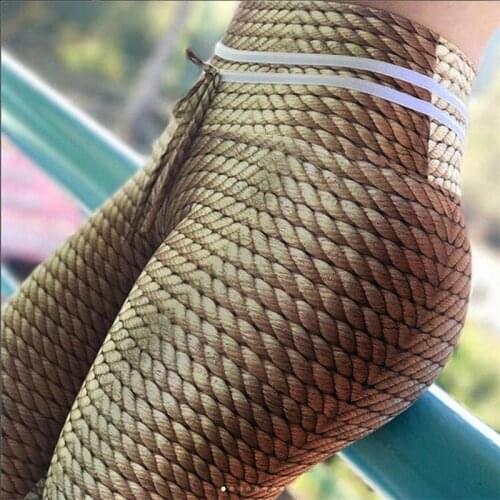 New Knitting Rope Print Patchwork Gym Leggings Women Fitness Clothing Sporting Leggings Women Trousers Pants Female