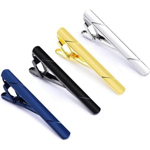 New Tie Clips Mens Metal Necktie Bar Crystal Dress Shirts Tie Pin For Wedding Ceremony Metal Gold Tie Clip Man Accessories