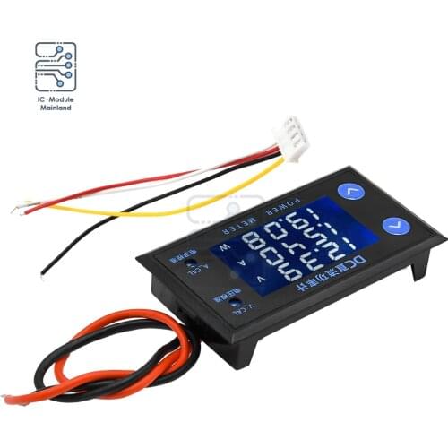 DC 0-200V 10A LCD Display Digital Voltmeter Ammeter Wattmeter Voltage Current Power Meter Volt Detector Tester 12V 24V 36V 2000W