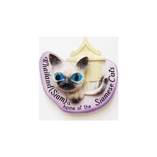 Siam Thailand Fridge Magnet Siamese Cat Tourism Souvenirs Fridge Magnets Handmade Resin Refrigerator Magnetic Message Stickers