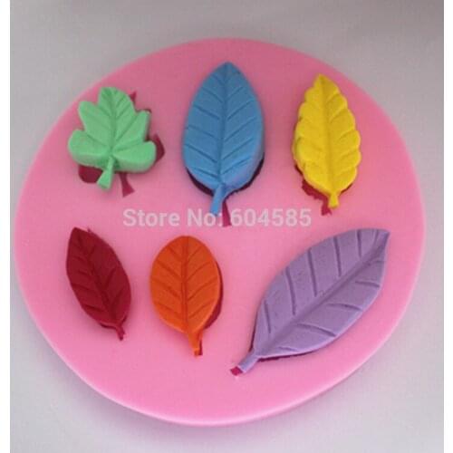 Leaf Silicone Mould - Create 6 Leaves - Fondant Leaf Mold - Sugarcraft Leaf candy Mold FM011