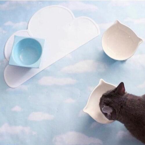 Clouds silicone thermal insulation creative cat placemats spill-proof table mats dog mobile table mats pet supplies