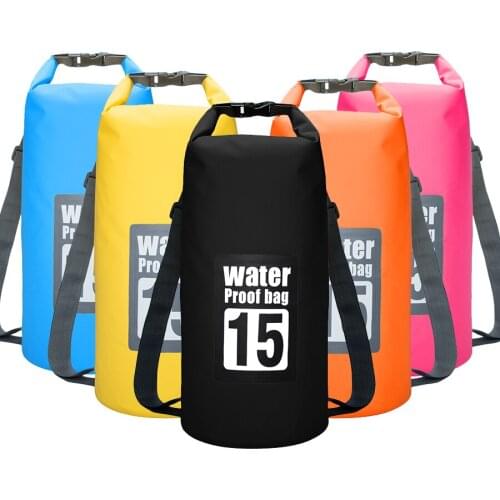 15L Waterproof Water Resistant Dry Bag Sack Storage Pack Pouch Swimming Kayaking Canoeing River Trekking Fishing Double Straps