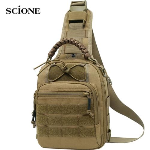 Military Tactical Shoulder Bag Sling Backpack Army Camping Hiking Outdoor Sports Chest Bags For Travel Trekking Hunting X200A