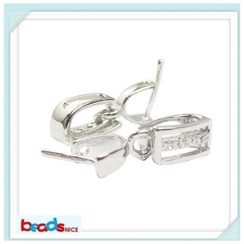 Beadsnice Pure 925 Silver New Style Pendant Clips 4.5x2.5x7mm Pinch Clip Bail Pendant Connectors Pendant Accessory For Women Jew