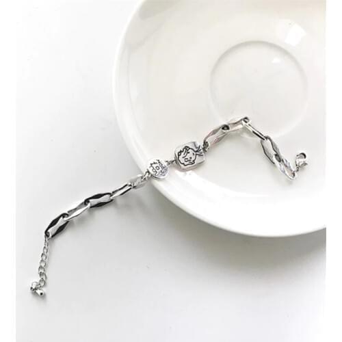 Sole Memory Cute Teenager Simple Sweet 925 Sterling Silver Female Resizable Bracelets SBR253