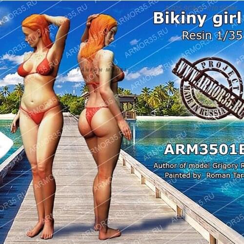 1/35 Resin Kits Western Swimsuit Woman Resin Soldier 50mm A-025