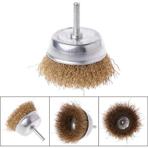 1 1 Pcs Bowl Wire Brush 6mm Shank Diameter Flat Steel Wire Wheel Electric Drill Grinding Mill Polish Wheel Derusting Tool Power