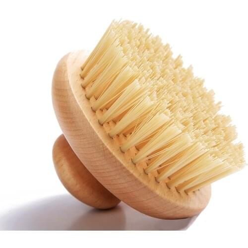1 Pcs Round Sisal Men Shaving Brush Wood Multifunctional Portable Barber Beard Brushes Salon Face Cleaning Massage Razor Brush