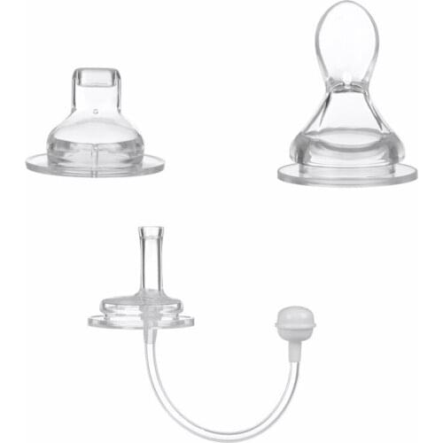 1PC Silicone Nipple Wide Caliber Breast Nipple Baby Infant Wide Mouth Bottle Nipples With Straw