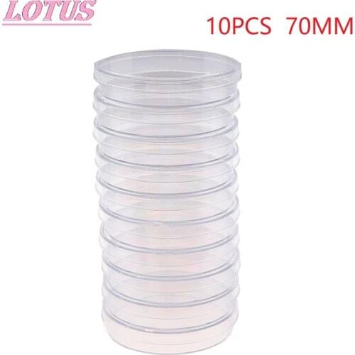 10PCS New 70mm Polystyrene Sterile Petri Dishes Bacteria Culture Dish For Laboratory Medical Biological Scientific Lab Supplies