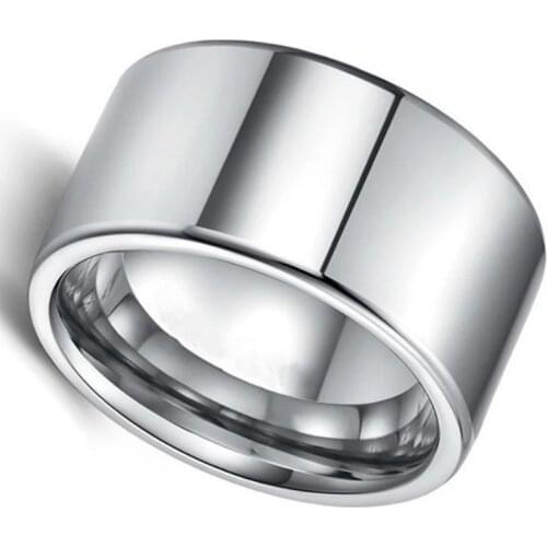 12mm Fashion Simple Men Ring Stainless Steel Jewelry Suitable For Boyfriends Husbands Rings Wedding Party Gift