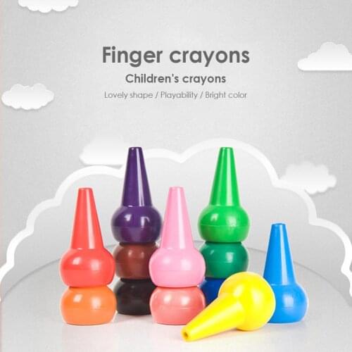 12pcs Non-toxic Children Safety Color Crayons Baby 3D Finger Art Office cultural and educational supplies