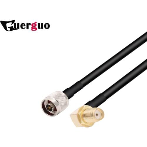 2pcs RG58 N Type Male to SMA Female90° Plug RF Adapter Coaxial Cable Pigtail RG58 Extension Cable Cord Jumper 1M 2M 3M 5M