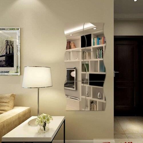 6pcs Waves Shape Self-adhesive Tile Creative Wall Stickers Decal Room Decorations Modern Smooth Tiles Stickers Wall Home Deco