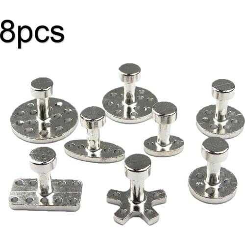 8pcs/lot Metal Puller Tabs Pad Aluminum Glue Dent Paintless Repair Hail Removal Kits