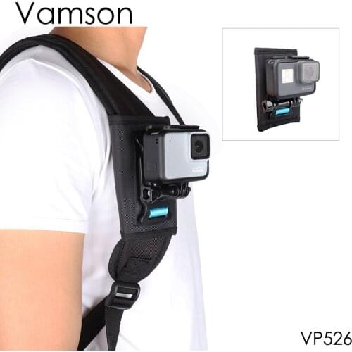 Vamson for DJI OSMO Action camera accessories backpack clip 360 degree rotatable mounting bracket Base for gopro 7 6 5 4 VP526