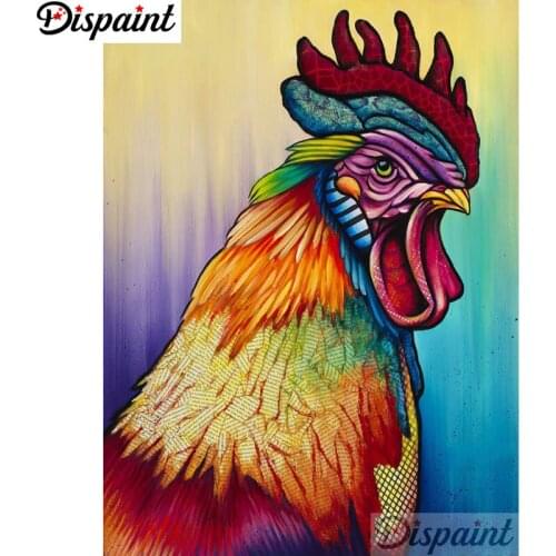 Dispaint Full Diamond "Animal chicken" DIY 5D Diamond Painting Cross Stitch Home Decor Picture Of Rhinestone Handmade A11976