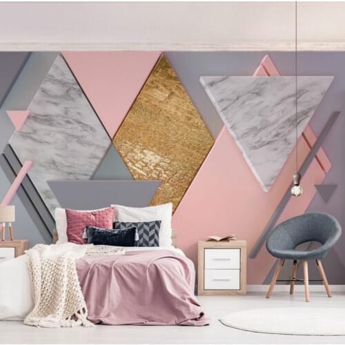 Free Shipping 3d Marble Surface Wall Triangle Rhombus Geometric Pattern Bedroom Living Room Background Wallpaper