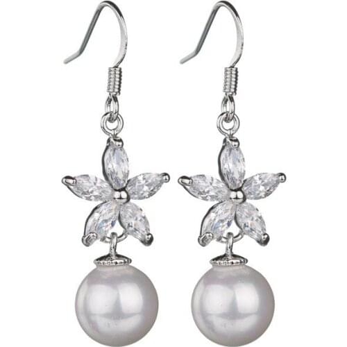 Bettyue Brand Charm New Fashion Wholesale AAA Zircon Pearl Pendant Luxury Jewelry Earrings For Woman Wedding Party Gifts